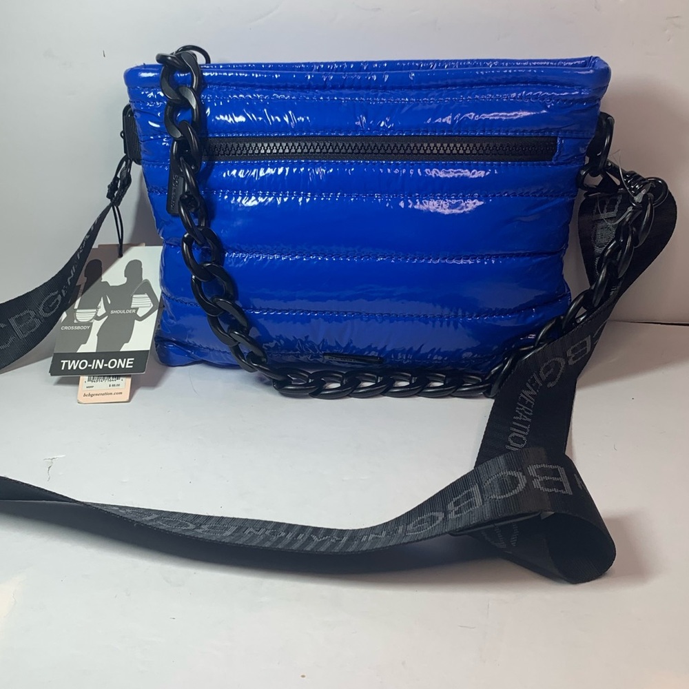 Blue Crossbody or shoulder puffer bag NWT